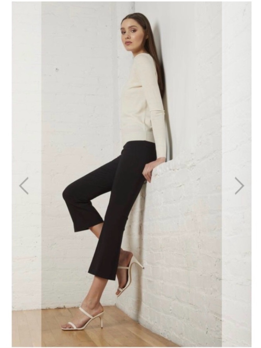 Avenue Montaigne Leo Kick Flare Pants 0 Black Crop Minimal Chic Work Classic